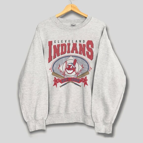 1998 Cleveland Baseball Sweatshirt, Vintage Style Cleveland Indianas Shirt Tee - Picture 1 of 2